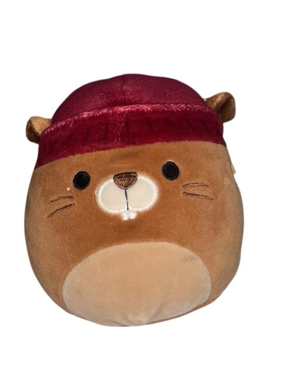 Squishmallows Chip the Beaver Plush with Maroon Hat 5" Soft